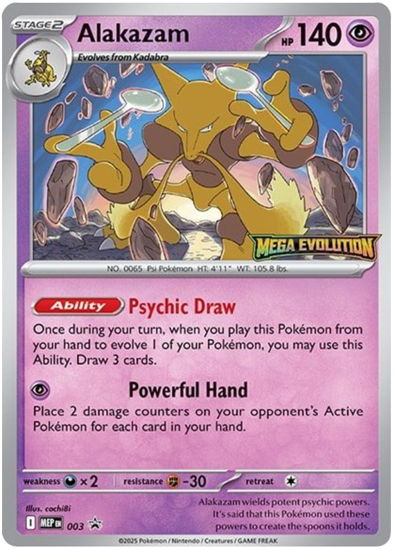 Pokémon Mega Evolution Black Star Promos Alakazam 3/93