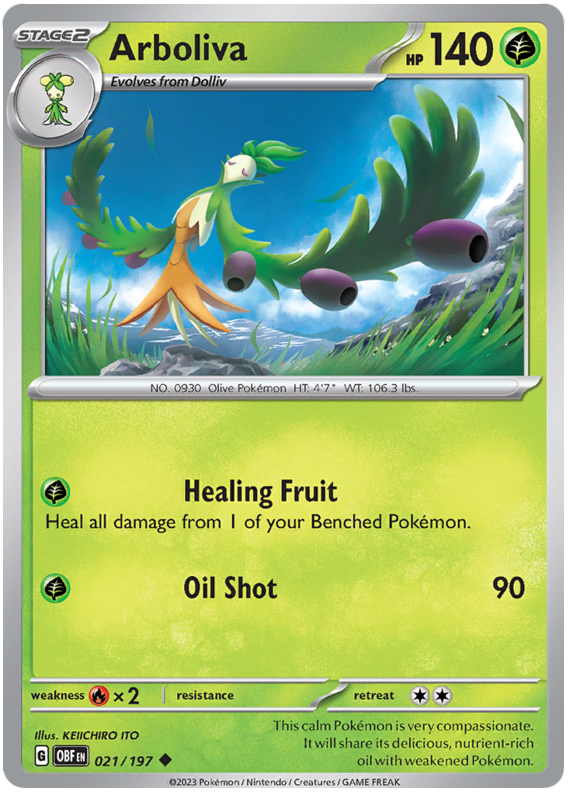 Pokémon Obsidian Flames Arboliva 21/197