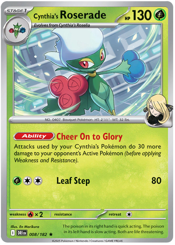 Pokémon Destined Rivals Cynthia's Roserade 8/182