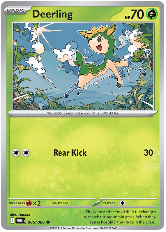 Pokémon White Flare Deerling 6/86