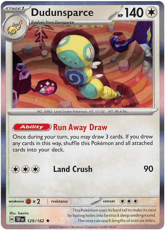 Pokémon Temporal Forces Dudunsparce 129/162