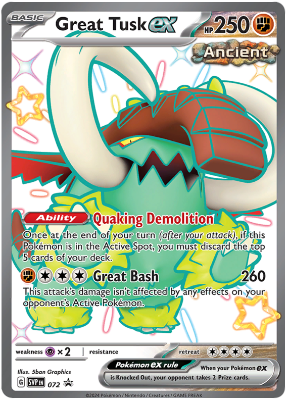 Pokémon Scarlet & Violet Black Star Promos Great Tusk ex 72/225