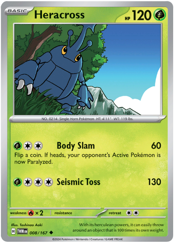 Pokémon Twilight Masquerade Heracross 8/167