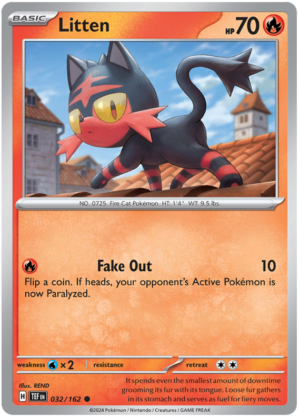 Pokémon Temporal Forces Litten 32/162