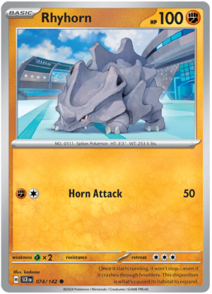 Rhyhorn.SCR_.74.54156-1.png Pokémon Stellar Crown Rhyhorn 74/142