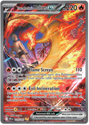 Pokémon Destined Rivals Team Rocket's Moltres ex 229/182