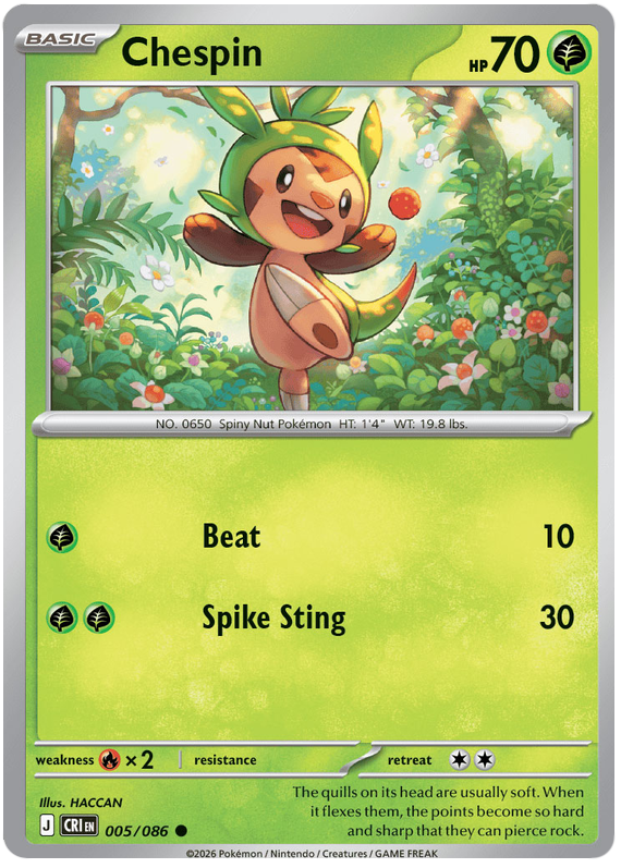Pokémon Chaos Rising Chespin 005/122