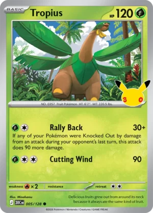 Pokémon 30th Celebration Tropius 005/128 Pokémon 30th Celebration Tropius 005/128